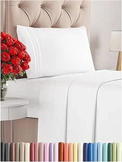 Twin Size Sheet Set - Soft Microfiber Sheets with Deep Pockets | Cooling & Breathable