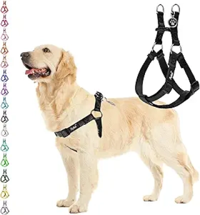 No Pull Dog Harness - Soft Adjustable Step-In Vest with ID Tag | PUPTECK