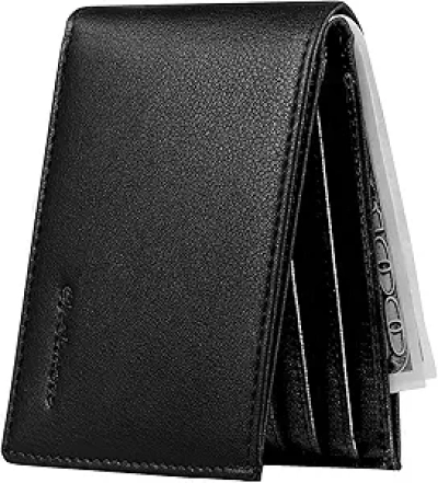 Chelmon Slim Wallet for Men - RFID Blocking Minimalist Bifold with ID Window