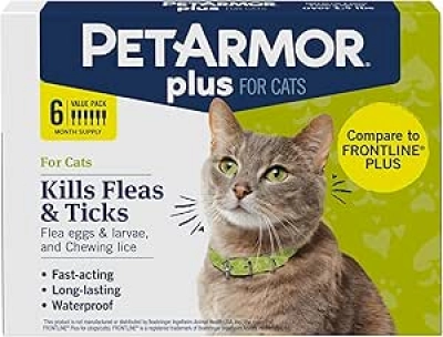 PetArmor Plus Flea and Tick Prevention for Cats | 6-Month Supply | Waterproof Topical
