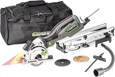 Genesis GPCS535CK 5.8 Amp Plunge Circular Saw Kit with Laser Guide & Miter Base