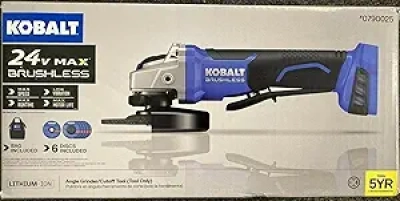 Kobalt 24V Cordless Angle Grinder 5-in - Brushless Motor 8500 RPM