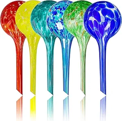 Plant Watering Globes Set of 6 - Self-Watering Bulbs for Indoor & Outdoor Plants