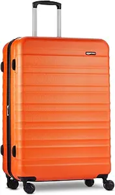 Amazon Basics 30" Hardside Large Checked Luggage - Expandable Orange Suitcase