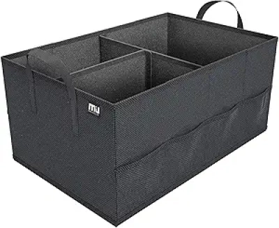 MIU COLOR 52L Collapsible Car Trunk Organizer with Non-Slip Velcro Bottom & Removable Dividers