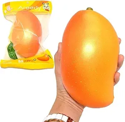 Jumbo Gold Mango Squishy - Ultra-Slow Rising Scented Stress Relief Toy
