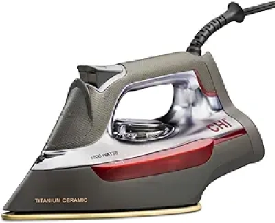 CHI 1700W Steam Iron with 300+ Holes | Titanium Ceramic Soleplate | Auto Shutoff