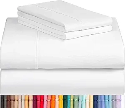 LuxClub 4 PC Queen Sheet Set - Cooling Microfiber Sheets Deep Pocket