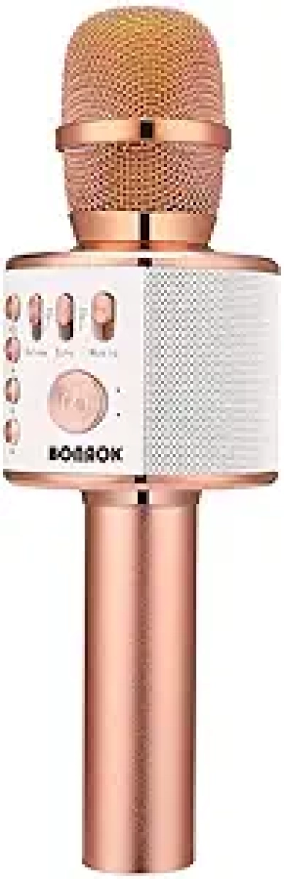 BONAOK Wireless Bluetooth Karaoke Microphone - Portable 3-in-1 Speaker for Home Parties