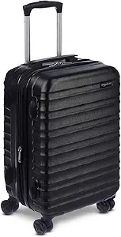 Amazon Basics 21" Black Hardside Carry-On Luggage with Expandable Space