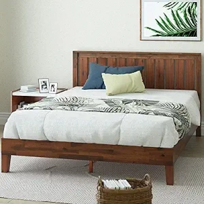 Zinus 12 Inch Queen Platform Bed with Headboard | Solid Wood, No Box Spring Needed