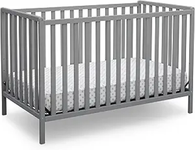 Delta Children Heartland 4-in-1 Convertible Crib - Grey, Greenguard Gold Certified