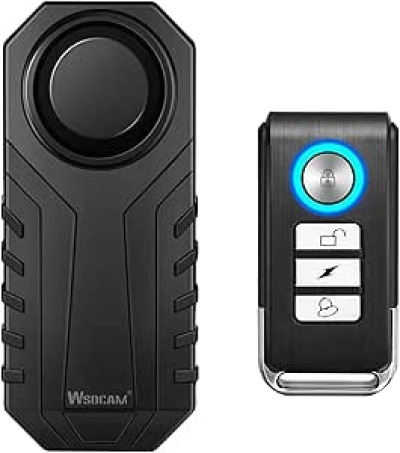 Wsdcam 113dB Wireless Motorcycle Alarm with Remote & Vibration Sensor
