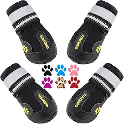 QUMY Dog Shoes for Large Dogs - Water-Resistant Winter & Summer Paw Protectors