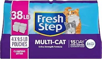 Fresh Step Multi-Cat Clumping Litter 38 lbs - Extra Strength Odor Control