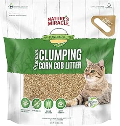 Nature's Miracle Premium Clumping Corn Cob Cat Litter - Dust Free & Odor Control