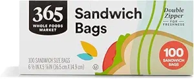 365 by Whole Foods Market Double Zipper Sandwich Storage Bags - 100 Count