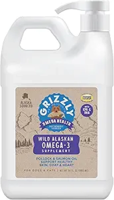 Omega-3 Supplement for Dogs & Cats | Grizzly Pet Products 64oz