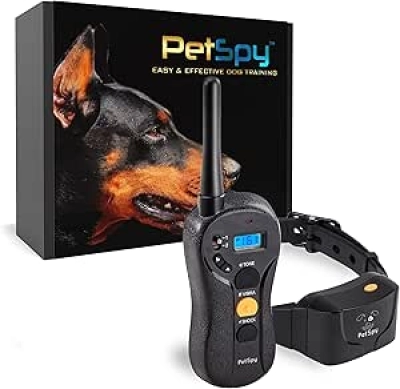 PetSpy Waterproof Dog Shock Collar with Remote - 650 Yard Range