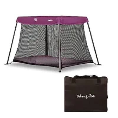Dream On Me Travel Light Playard | Lightweight Portable Baby Playpen with Mesh Sides