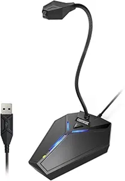 USB Computer Microphone with Noise Cancellation - Plug & Play Condenser Mic for PC, Mac, YouTube, Skype, Gaming