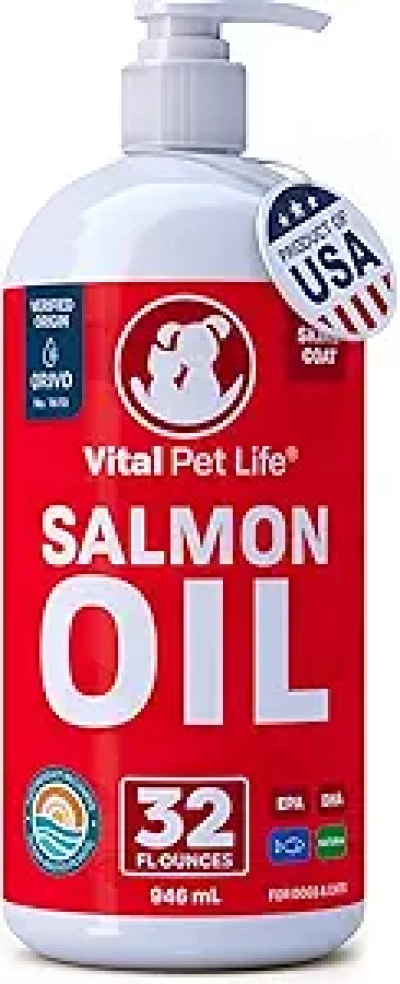Premium Salmon Oil for Dogs & Cats | Omega 3 Fish Oil Supplement for Healthy Skin & Coat