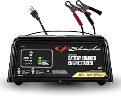 Schumacher 6A Car Battery Charger & 50A Engine Starter - 4-in-1 Smart Charger for 12V Batteries