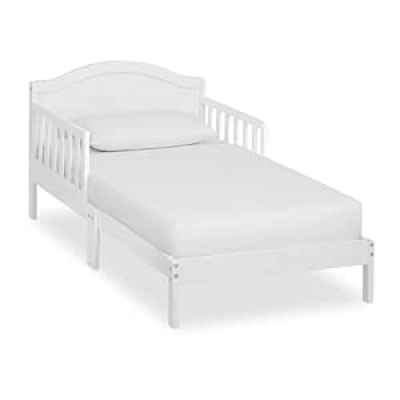 Dream On Me Sydney Toddler Bed White - Safe, Low-Profile Kids Bed