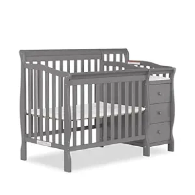 Dream On Me Jayden 4-in-1 Mini Convertible Crib with Changing Table | GreenGuard Gold