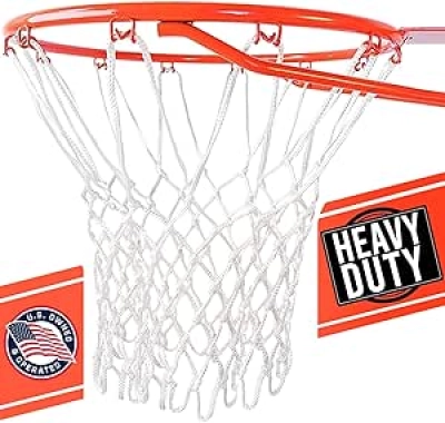 Heavy Duty 12-Loop Basketball Net Replacement - All Weather Professional Hoop Net