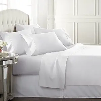 King Size Cooling Bed Sheets Set for Hot Sleepers | 6-Piece Microfiber Bedding with 4 Pillowcases