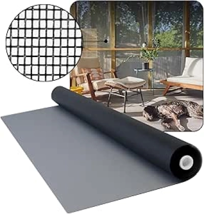36 x 100 ft Fiberglass Window Screen Mesh Roll - Heavy Duty Replacement for Windows, Doors & Patios