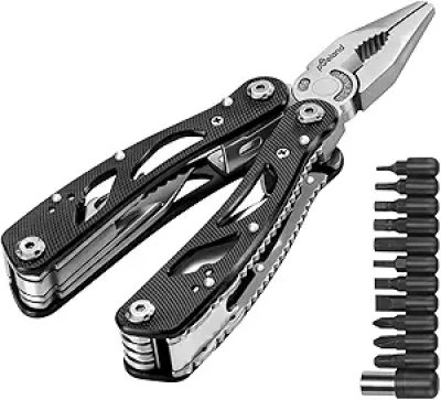 14-in-1 Stainless Steel Multitool Pliers Set with 11 Screwdriver Bits