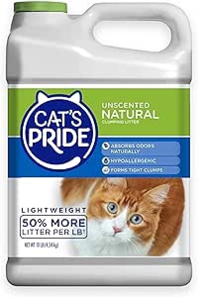 Cat's Pride Lightweight Clumping Litter - Natural Odor Control, 10 lbs