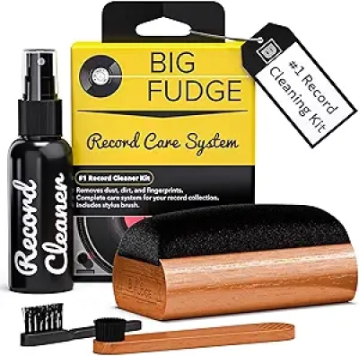 Big Fudge Vinyl Record Cleaning Kit - 4-in-1 Professional Cleaner for Vinyl Records