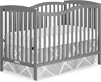 Dream On Me Chelsea 5-in-1 Convertible Crib - Full-Size Baby Bed in Steel Grey
