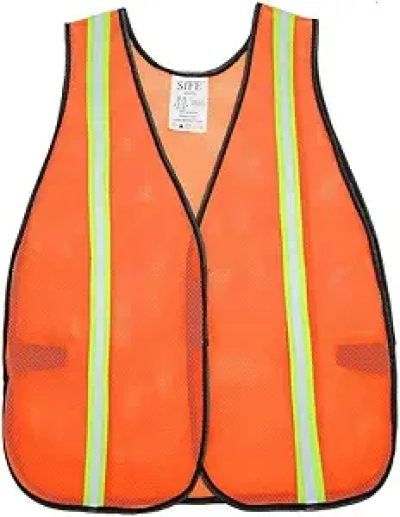 SIFE 10 Pack High Visibility Reflective Safety Vest - Orange Mesh for Men & Women
