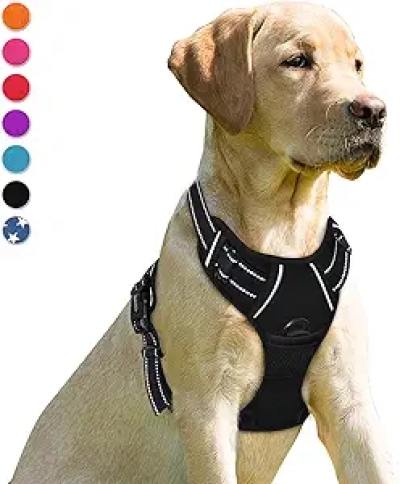 BARKBAY No Pull Dog Harness Large - Front Clip Heavy Duty Reflective