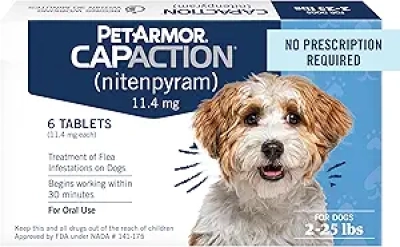PetArmor CAPACTION Nitenpyram Fast-Acting Flea Tablets for Small Dogs (2-25 lbs)