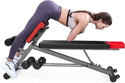FF Finer Form Adjustable Weight Bench - Full Body Home Gym Equipment