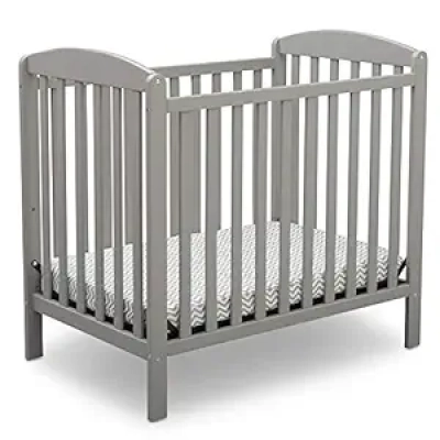 Delta Children Emery Mini Convertible Baby Crib with Mattress - Grey