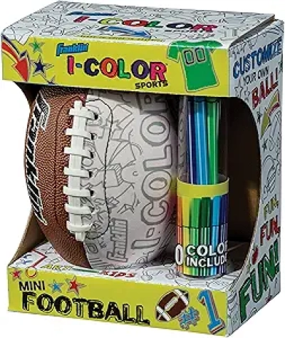 Franklin Sports iColor Kids Mini Football - Design Your Own Ball with Markers