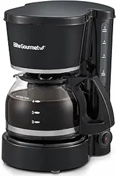 Elite Gourmet 5-Cup Automatic Coffee Maker with Pause N Serve & Reusable Filter