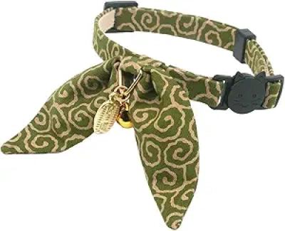 Cute Bunny Ears Cat Collar with Lucky Charm & Safety Breakaway Buckle