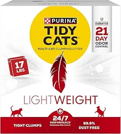 Purina Tidy Cats Lightweight Clumping Cat Litter - 99.9% Dust Free, 21-Day Odor Control