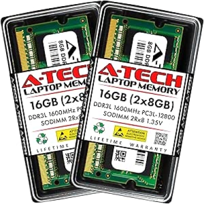 A-Tech 16GB DDR3 1600MHz SO-DIMM Laptop RAM Memory Upgrade Kit
