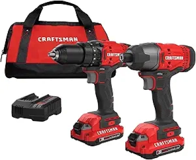 CRAFTSMAN V20 MAX Cordless Drill & Impact Driver Set - 2 Batteries, Charger & Bag