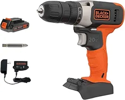 BLACK+DECKER 20V MAX Cordless Drill Kit - Complete Set with Battery & Charger