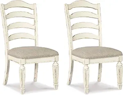 Signature Design by Ashley Realyn Upholstered Dining Chairs - Set of 2, Antique White