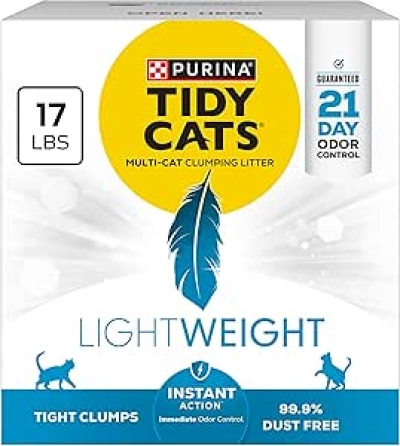 Purina Tidy Cats Lightweight Cat Litter - 99.9% Dust Free, Multi-Cat Odor Control